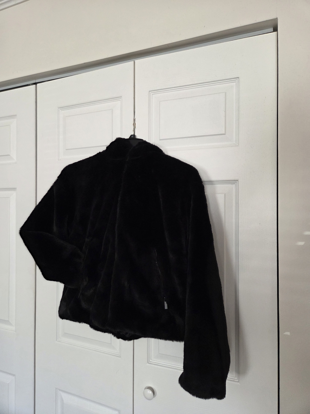 Primark Black Plush Faux Fur Zip Jacket